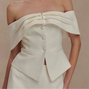 Meshki Cream Strapless Maxime top